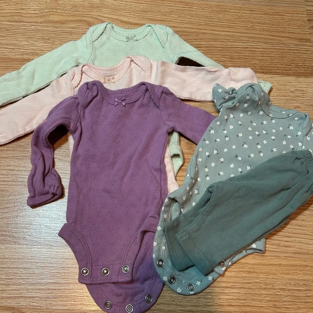 Carters Cloud Island Baby Bodysuit Pants Bundle Preemie Newborn 6pc Set